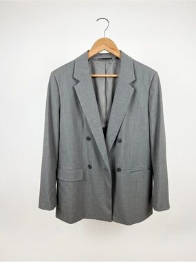 Uniqlo Classic Gray Double-Breasted Blazer XL